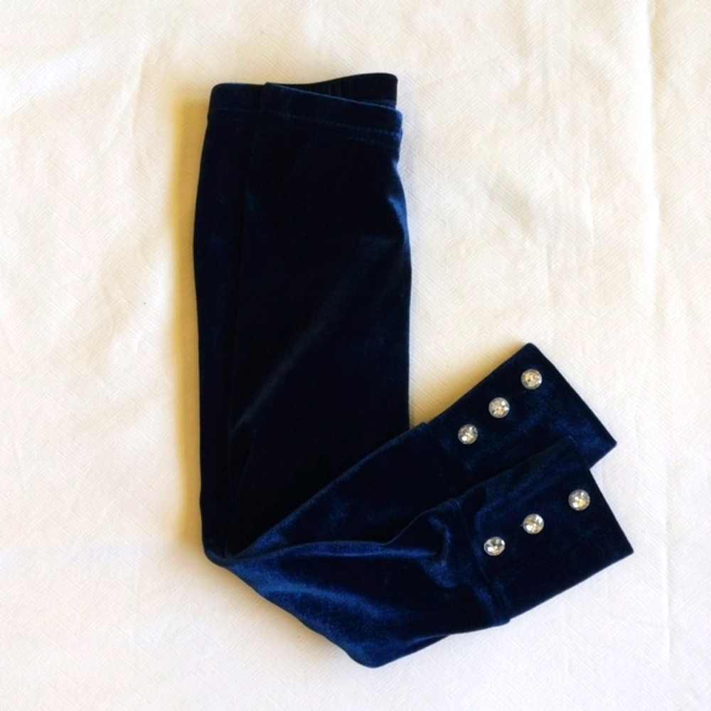 carter's navy stretch velour leggings with button detail 18 months baby girl